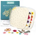 Etcokei Quickly Microwave Flower Press Kit, 2 Layers 7.5" Flower Pressing Kit for Adults & Kids, Larger Flower Press for Plant DIY Arts, Resin Arts, Scrapbooking, Nail Craft (Patented)