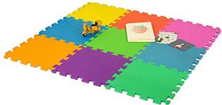 DIVCHI Foam Play Mat - 29x29cm Multi Colour Floor Mats 18 Pack - Comfortable Cushiony Foam Floor Puzzle Mat for Kids & Toddlers