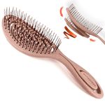 PORTENTUM, No-Tangle Hairbrush, Anti-Knot and Anti-Breakage Detangling Brush. Smooth and Tangle-Free Styling. Natural Hair Care. Suitable for All Hair Types. Made with Natural Materials.