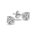 Philip Jones Sterling Silver 5mm Round Earrings Created with Zircondia® Crystals