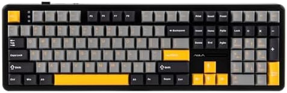 EPOMAKER Aula F108 Wireless Gaming Keyboard, Full Size Mechanical Keyboard with 4000mAh Battery, 108 Hot-Swappable and Programmable Keys, RGB Backlight, for Mac/PC/Android (Grey&Yellow)