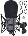 Boseen Shock Mount with Foam Windscreen - Anti Vibration Mic Holder Spider Shockmount Holder with Mic Cover Pop Filter Compatible with AT2020 AT2020USB+ AT2020USBi Recording Condenser Microphones