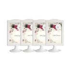 4 Pack Standing Photo Frames,Picture Frame Set,Vertical Mount Sign Holders 4x6, Double Sided Tabletop Display,Each Frame Holds 2 Pictures,School,Wedding Party Table Numbers Holder (White)