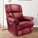 La-Z-Boy American Imported Pinnacle Single Seater Auto Motorized Italian Leather Reclina Rocker Recliner Sofa | Premium Durable Iconic Comfort Home Design | Living Room Relax Seating Chair | Wine