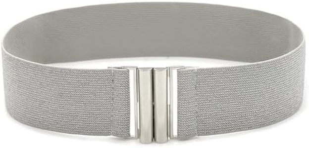 BAOKELAN Ceintures Larges Et Extensibles pour Femmes Ceinture élastique à Boucle Dorée pour Robes Argent 70cm/28in