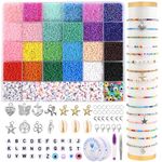 JOISHOP 12000pcs Glass Seed Beads for Bracelet Making Kit, 24 Colors 2mm Small Glass Beads Tiny Waist Beads Friendship Bracelet Making kit for Girls Jewelry Making DIY Craft Bracelet Necklaces