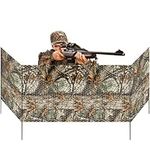 Portable Ground Blinds for Turkey Deer Hunting, Three Panel Camo Hunting Blind for Easy Setup and Lightweight with Carry Bag, 88" L x 29.5" H