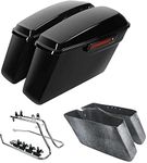 TCMT Hard Saddlebags Bag W/Conversion Brackets Fit For Harley Softail Heritage Deluxe Models 1984-2013