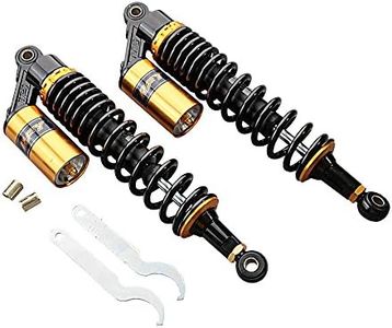 GZYF Pair 375mm Motorcycle ATV Shock Absorbers Universal for HONDA for Suzuki for Yamaha for Kawasaki ATV Go Kart Quad Dirt Sport Bikes Black & Gold