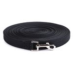 THE DDS STORE Dog Training Lead Long Rope Cotton Nylon Webbing Recall Obedience Line Leash For Pet 20Ft (20.Feet, Black)