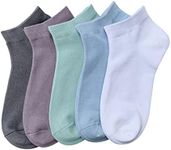 SERISIMPLE Women Viscose Bamboo Ankle Socks Low Cut Thin Sock Lightweight Pastal Color Soft Sock 5 Pairs(Assorted3, Medium)