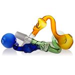 Mini Glass Bong Smoking Pipe Glass Oil Burner Water Bong Portable Water Pipe Glass Oil Pipe Bubbler Bong Small Oil Dab Rigs for Smoking Bongs Smoking Glass Pipe Accessories 14mm Send Hose