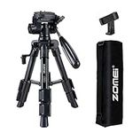 Mini Tripod Phone Tripod, Desktop Tripod, ZOMEI Q100 21-inch Lightweight Aluminum Camera Travel Tripod with 1/4" Quick Release Plate, 3-Way Pan Head and Phone Holder Mount