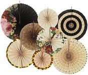 Zilue Party Hanging Paper Fans Decoration Set for Wedding Birthday Engagement Party Round Events Accessories Set of 8