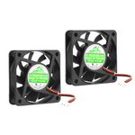 2-Pack 60mm by 60mm by 15mm 6015 12V DC 0.10A Ball Bearing Brushless Cooling Fan 2pin