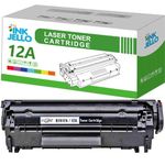 InkJello Compatible Toner Cartridge Replacement for HP Laserjet 1010 1012 1015 1018 1020 1020 Plus 1022 1022N 1022nw 3015 3020 2030 Q2612A (Black, 1-Pack)