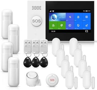 PGST Wireless Home Alarm System, WiFi+GSM, wireless home burglar alarm with 120dB Siren 4.3 Inch touch screen, remote alarm for the home, Compatible with Alexa Google Home