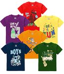 kiddeo Unisex Kids Boys Regular Fit T Shirts (Pack Of 6)(01)(2-3 Years) Multicolour