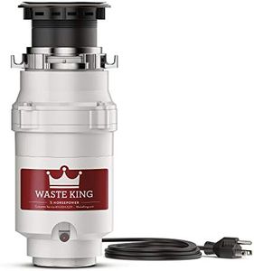 Waste King 1/2 HP Garbage Disposal with Power Cord for Kitchen Sink Food Waste, L-1001