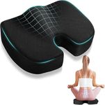 EASEFIT Premium Anti Skid Orthopaedic Soft Foam Coccyx Seat Cushion for Tailbone Sciatica, Lower Back Support and Pain Relief Seat Cushion Pain Relief for Office/Home Chair (Black)