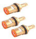 GrandyR Half Turn Spindle|Brass Ceramic Quarter Turn 1/2" Disc Cartridge/Spindle/Fitting for Hot & Regular Tape/Kitchen/Angel Cock/Taps of Bathroom/Angle Valve/Sink Mixer (Pack of 3)