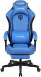 SITMOD P53 Gaming Chair for Adults, Comfy Gamer Chairs with Footrest and Lumbar Support, Height Adjustable Reclining Heavy Duty Computer Chair for Gaming Room, Living Room and Office-Blue