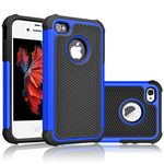 iPhone 5S Case, iPhone SE Case, Tekcoo(TM) [Tmajor Series] [Blue/Black] iPhone 5 5S SE 5SE Case Shock Absorbing Hybrid Defender Rugged Cover Skin Shell Hard Plastic Outer & Rubber Silicone Inner