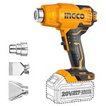 INGCO Cordless Hot Air Gun, Heavy Duty Cordless Heat Gun (Body only) With 3 Pcs nozzles, Fast Industry,Overload Protection for Crafts, Shrink PVC, Cell Phone Repairs, Removing Paint or Floor Tiles.