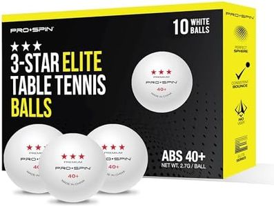 PRO SPIN Ping Pong Balls - 3-Star Elite White Table Tennis Balls | Tournament Level 40+ ABS Professional Quality | Perfect Spin, Competition Level Accuracy (10ct)