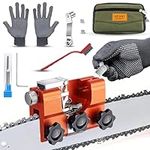 AUMEL Chainsaw Sharpener Jig Kit, Chain Saw Chain Sharpeners with High Hardness Tungsten Burr and Portable Storage Bag, Hand-Cranked Sharpening Tool for 8-22 inches Chain Saws and Electric Saws