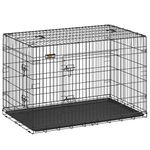 Feandrea Dog Crate, 48-Inch Foldable Dog Kennel with 2 Doors, Removable Tray, Metal Dog Cage, XXL, Black UPPD48H