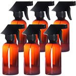 Youngever 6 Pack Empty Plastic Spray Bottles, 8 Ounce Refillable Container for Essential Oils, Cleaning Products, or Aromatherapy (Amber)