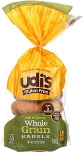 Udi's Gluten Free Whole Grain Bagel 14oz (2pack) 4bagels Each Pack