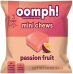 Oomph! Sweets Mini Chews Low Sugar Fruit Snack - High Fiber Taffy, Low CalorieKeto Vegan Healthy Candy for Kids & Adults (6 Passion Fruit Packs)