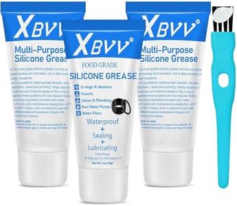 XBVV Food Grade Silicone Lubricating Plumber Grease for Waterproof Faucet Pool Filter O Ring 3-Pack 1 oz Tube with Brush