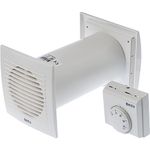 Ø 100mm / 4 inch Wall Fan with Thermostat - Heat Distributor - Heat Exchanger