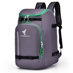 Ski Boot Bag,50L Waterproof Ski Boot Travel Backpack for Ski & Snowboard Boots, Ski Helmet, Goggles, Gloves, Skis, Snowboard & Accessories for Men,Women and Youth (Purple)