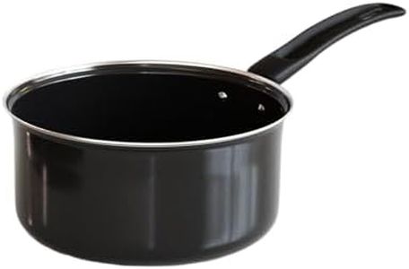 The Earth Store EcoLuxe Large Saucepan for tea Milk and Chai Pan Induction Base and Gas Stove T Pan (patila)|tea/Milk Boiling Pot Vessel | Sospan with Bakelite Handle 1600 ML Capacity 17cm, Black