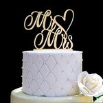 Mr and Mrs Cake Topper, Bride and Groom Sign Wedding, Engagement Cake Toppers Decorations (Mirror Gold Acrylic)