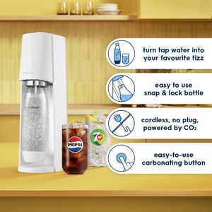 SodaStream Terra Sparkling Water Maker – Quick Connect, 60L Cylinder, White