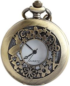 VIGOROSO Watches Alice in Wonderland Rabbit Flower Vintage Retro Steampunk Pocket Watch Black Box