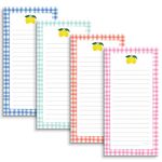 S&O Magnetic Notepads for Refrigerator 4 Pack - Magnetic Note Pad for Fridge Sets - Magnetic List Pads for Refrigerator - Magnet Notepads for Refrigerator - 3.5” x 7”, 45 Pages