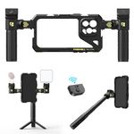 Freewell Multifunctional Smartphone Tool-Free Genius Rig Cage – Quick Installation, Tripod and Monopod Handles, Bluetooth Remote for iPhone 15 Pro