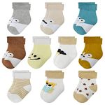 TRAMLE Baby Boys Socks Thick Socks-10 pairs (1-3years old) for Toddler Kids Boys Girls,Cute Warm Ankle Crew Terry Socks Set