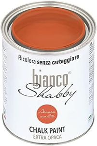 bianco Shabby® Arancio Candito (Candied Orange) Water-Based Chalk Paint for All Surfaces – Extra Matt Finish (1 Litre)