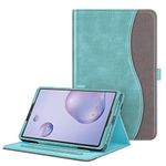 Fintie Case for Samsung Galaxy Tab A 8.4 2020 Model SM-T307, [Corner Protection] Multi-Angle Viewing Smart Stand Back Cover with Pocket, Turquoise/Brown