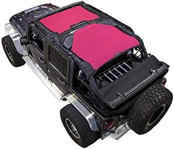 SPIDERWEBSHADE Original JK 4-Door Front and Rear Sunshade Top (2007-2017) Compatible with Jeep Wrangler JKU Rubicon Sahara Sport All Trims - Airbag Safe - USA Made - 10 Year Warranty (Pink)