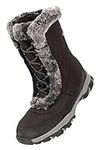 Mountain Warehouse Ohio Womens Snow Boots - Snow Proof Ladies Faux Fur Shoes, Thermal Tested -20 °C, IsoTherm - Winter Skiing, Winter Sports, Walking Jet Black Womens Shoe Size 7 UK