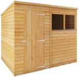 Waltons 8x6 Wooden Garden Shed | Overlap Pent Roof Storage Shed with Window | Durable 8mm Timber Cladding | Outdoor Shed for Tools, Bikes & Garden Equipment | Secure & Weather-Resistant Storage