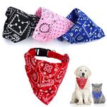 4 Pack Dog Bandana, Puppy Bandana Washable Bandanas for Dogs Dog Scarf Adjustable Dog Bandanas for Small Medium Pets Dogs and Cats